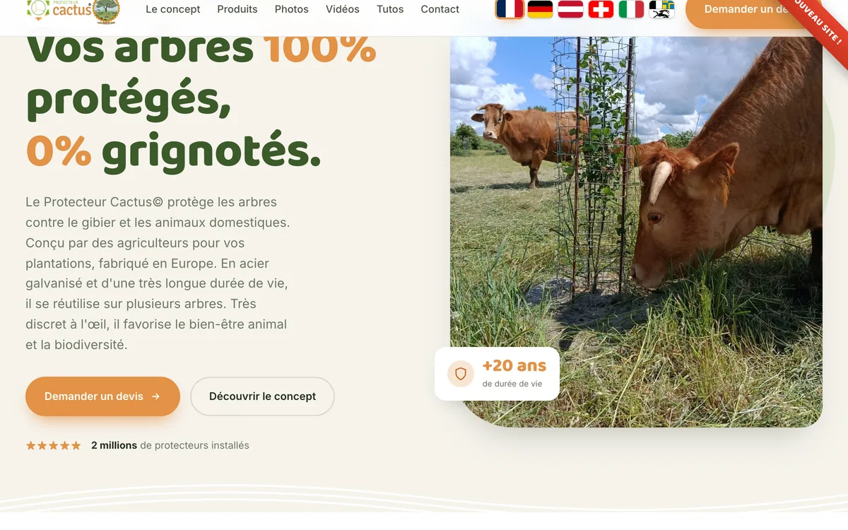 Aperçu du site Protecteur Cactus